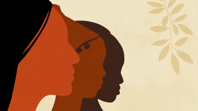 A profile view of three people of different ages and skin tones looking toward the same direction, representing the importance of diverse, local perspectives in leadership and decision-making.