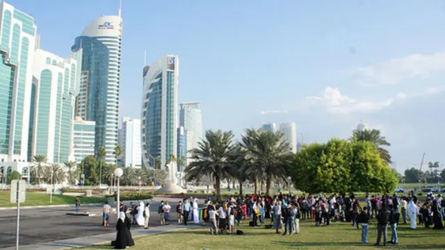 Climate protestors in Doha. Photo: adopt a negotiator