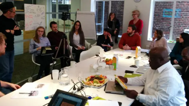 IIED staff and partners gather to give feedback to planned presentations (Photo: Matt Wright/IIED)