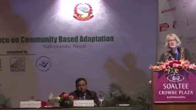 IIED director Camilla Toulmin makes a key speech during the closing ceremony of CBA8