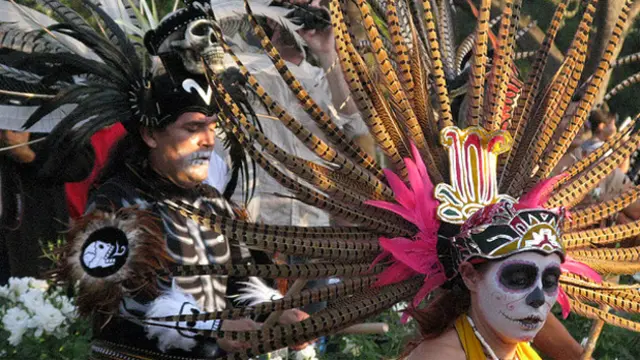 Dancing at the Dia de Los Muertos festival, which incessant rainfall spoiled in Mexico this year (Photo: Richard Cawood)