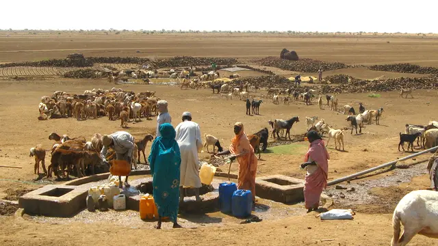 In Kebkabiya, North Darfur, the NGO Practical Action has been helping communities prevent conflict between farmers and pastoralists by encouraging the construction and rehabilitation of watering points (Photo: Margaret Gardner, Practical Action)