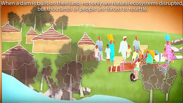 An excerpt from an animation on how sharing the revenue from large dams supports local development (Image: IIED/Hands Up)