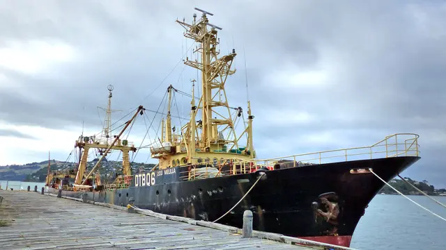 A deep-sea fishing trawler
