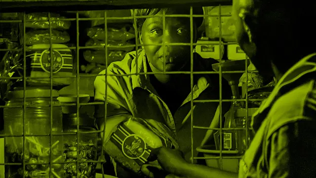 A rural kiosk that uses a low-cost solar power system, Kisumu, Kenya