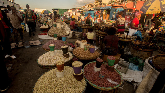 Food market in Lusaka, Zambia.