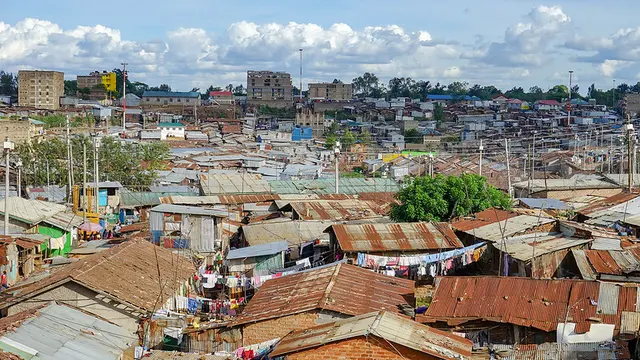 Aerial view of informal settlement