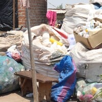 Piles of garbage.