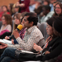 The audience pose questions to the panel (Photo: Julius Honnor/IIED)