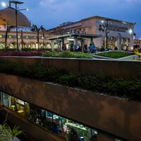 Street vendors operate in the car park below the alun-alun of the Masjid Raya Mosque in Bandung, relocated from the open space above. The area under the alun-alun is a 'green zone', where street vending is permitted by the Bandung authorities (Photo: Kemal Jufri/Panos Pictures)