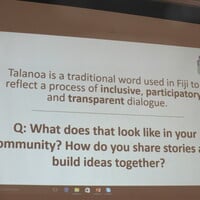 We asked participants what an inclusive dialogue looks like in their culture (Photo: Teresa Corcoran/IIED)