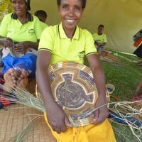 Women making baskets