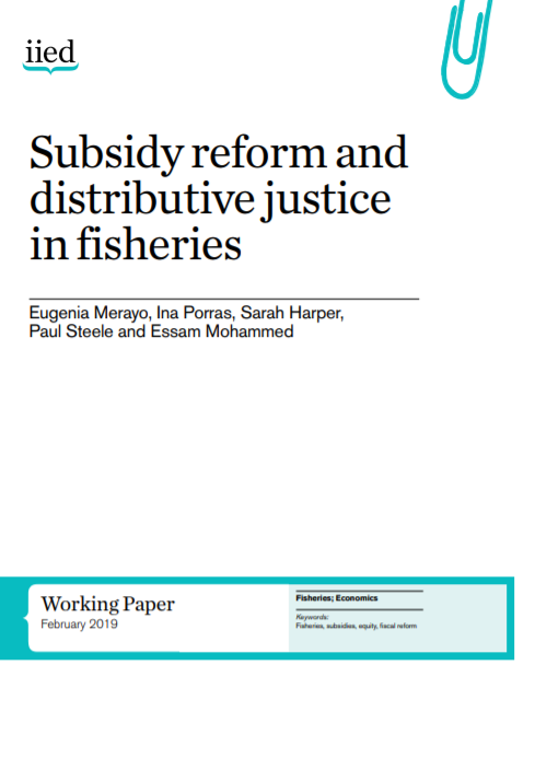 cover Subsidy reform and distributive justice in fisheries